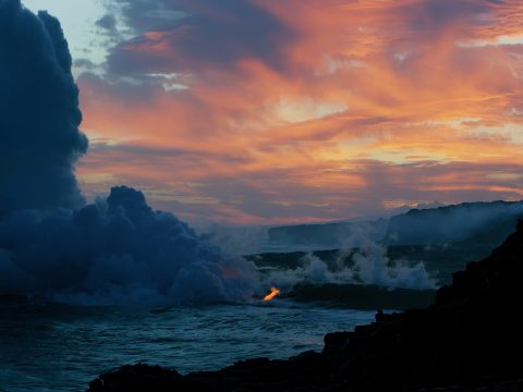 Volcanoes Hawaii Ocean Water Vapor